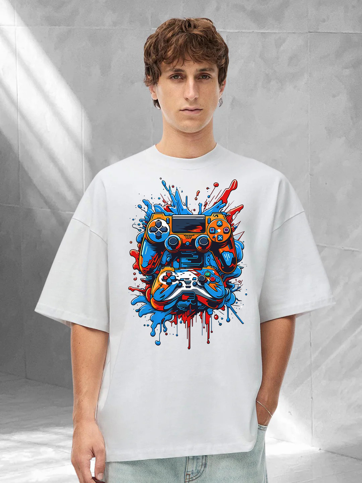 PLAY MODE OVERSIZED TEE – Retro Joystick Vibes & Pixel Perfect Comfort