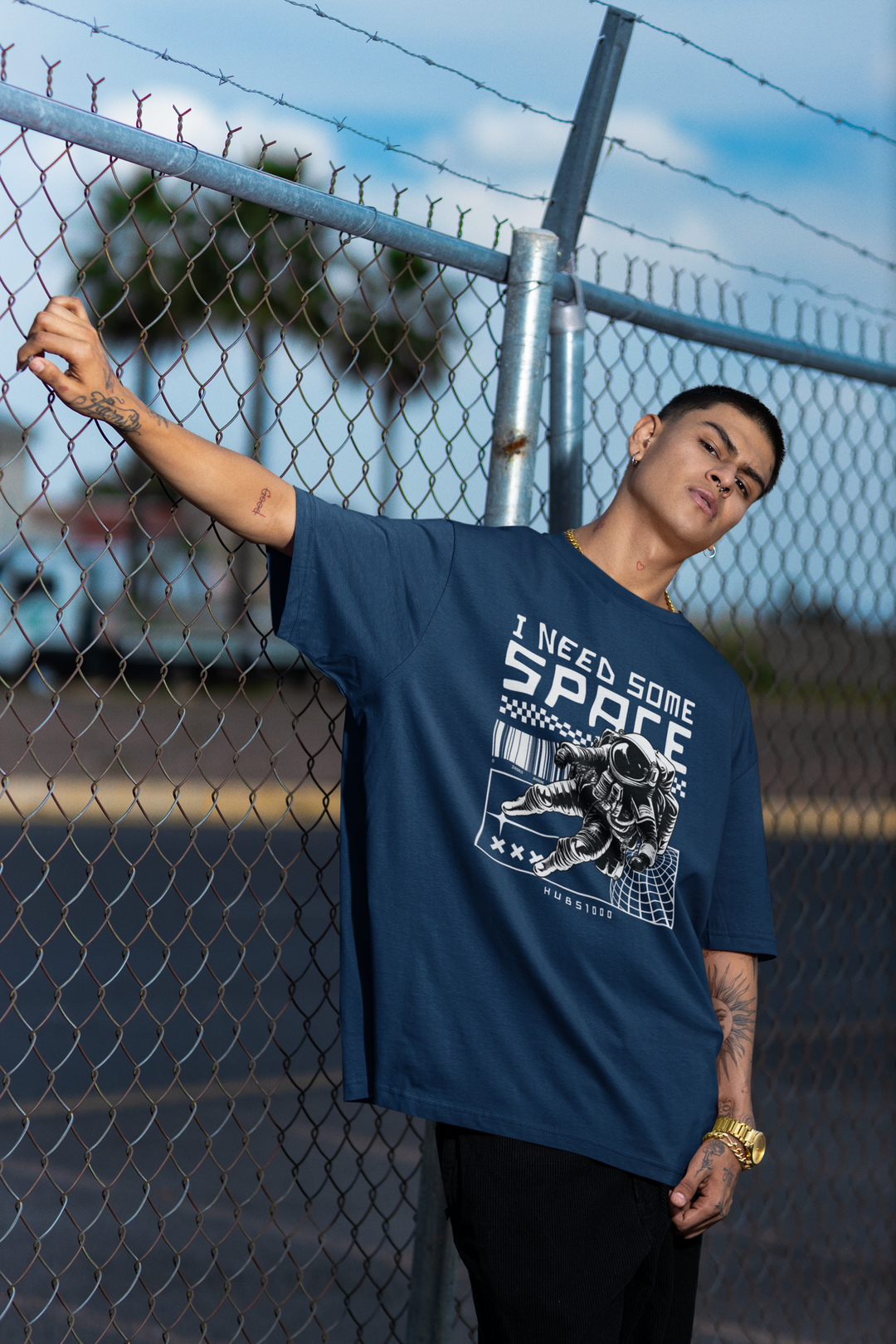 SPACE DREAMER TEE – Navy Blue Cosmic Escape