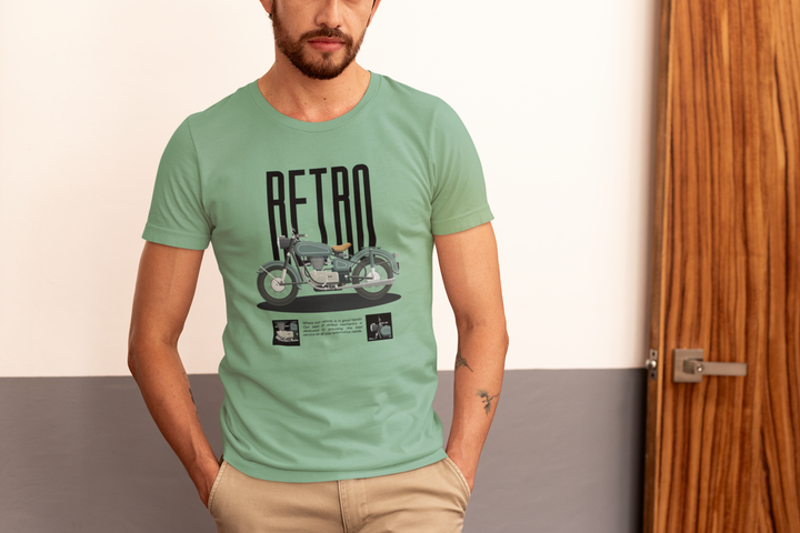 RETRO RIDER TEE – Pistachio Cool & Vintage Vibes