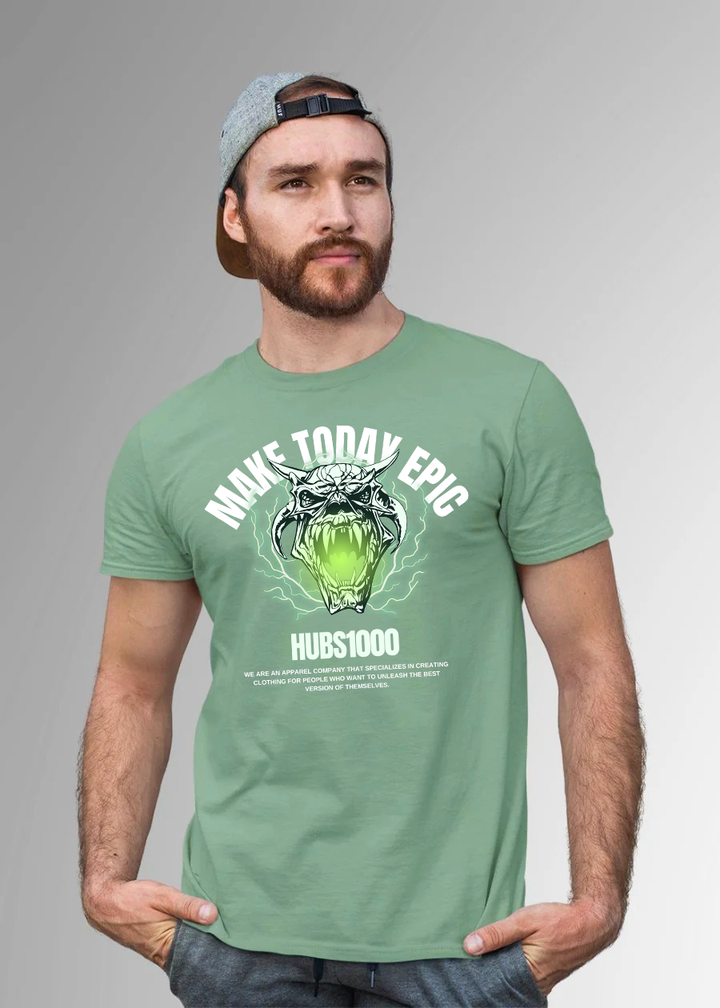 MAKE TODAY EPIC TEE - Pistachio Power & Monster Magic
