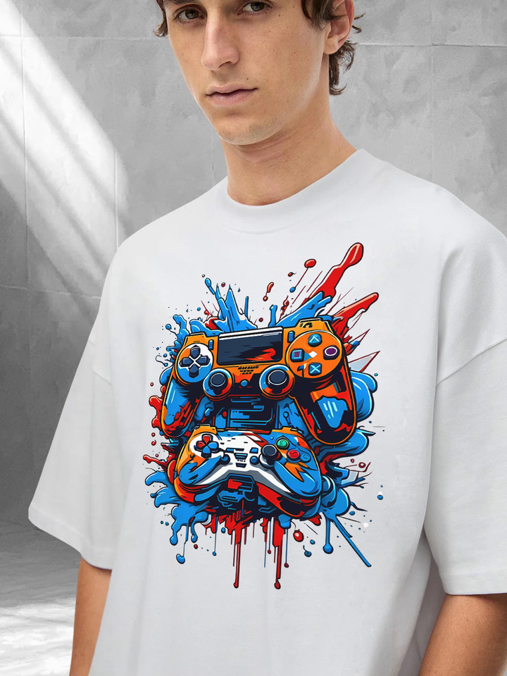 PLAY MODE OVERSIZED TEE – Retro Joystick Vibes & Pixel Perfect Comfort