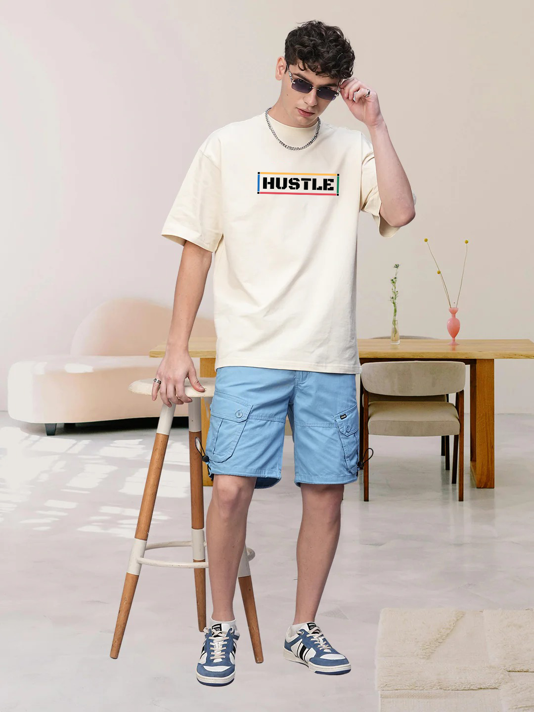 ESSENTIAL HUSTLE TEE – Beige Ambition in Cotton