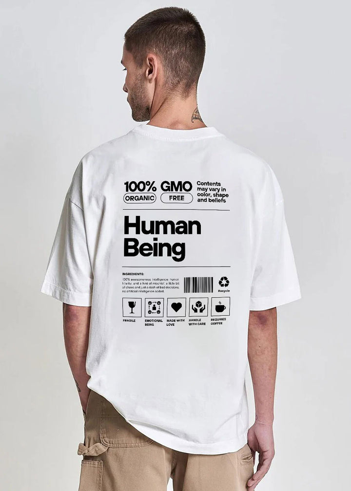 "HUMAN BEING" OVERSIZED TEE – Minimalist. Thoughtful. You.