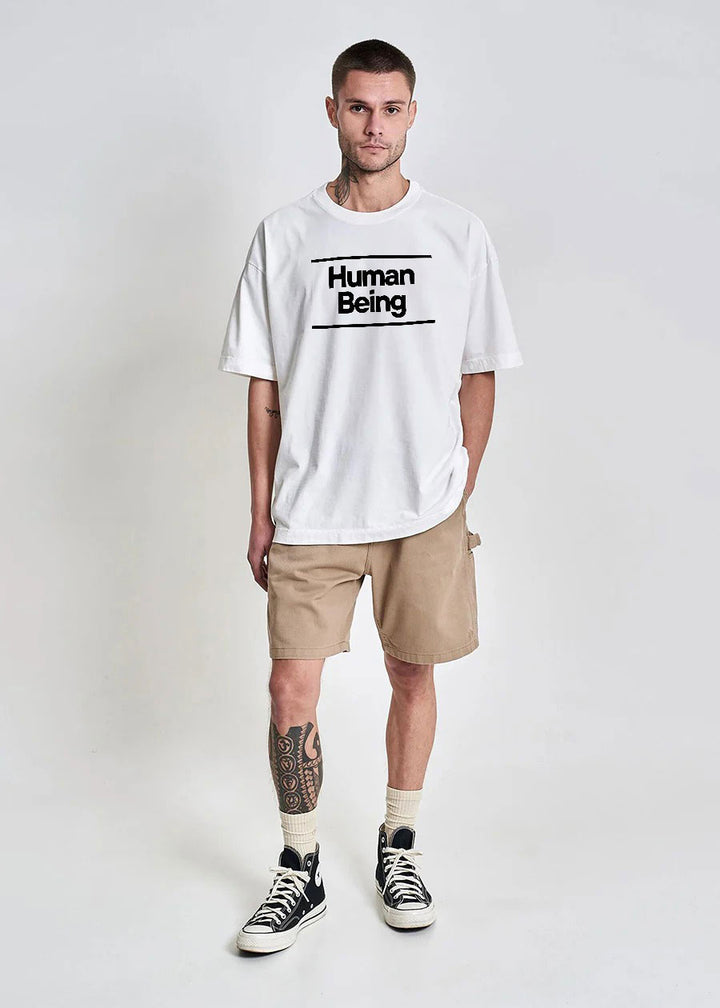 "HUMAN BEING" OVERSIZED TEE – Minimalist. Thoughtful. You.
