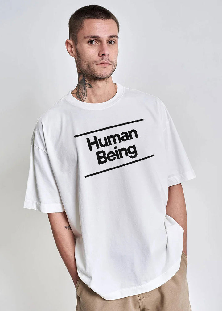 "HUMAN BEING" OVERSIZED TEE – Minimalist. Thoughtful. You.