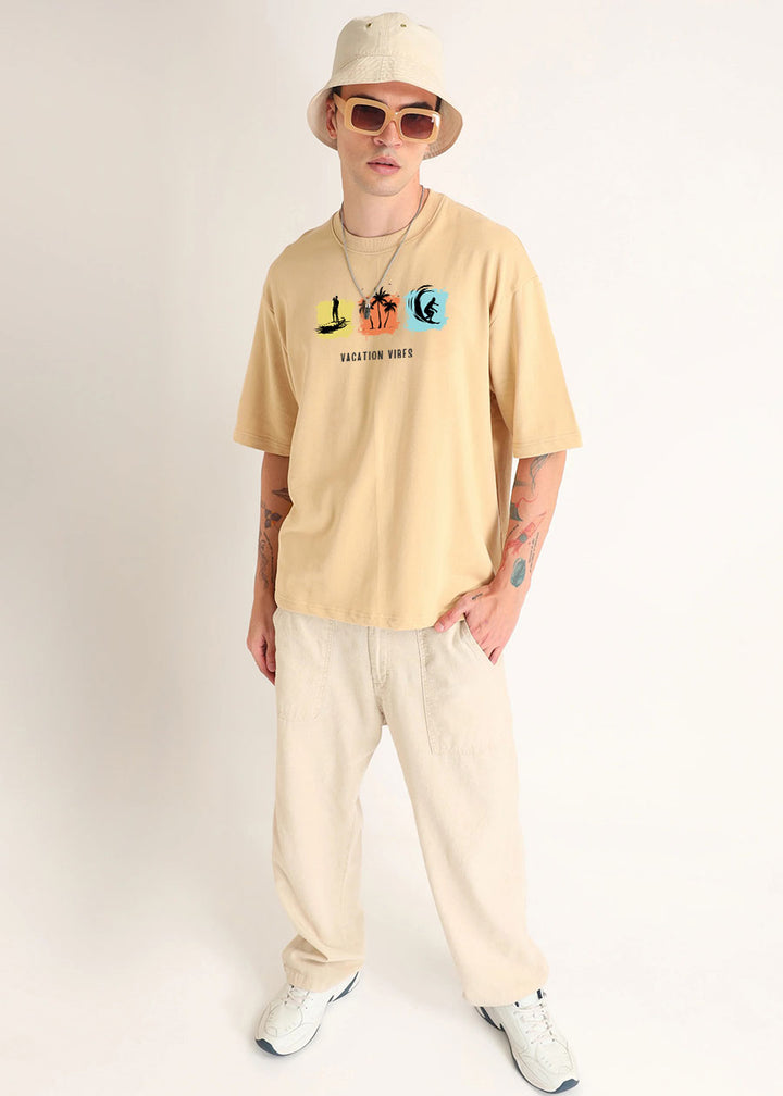 VACATION VIBES" OVERSIZED TEE – Sun, Sand & Slow Living