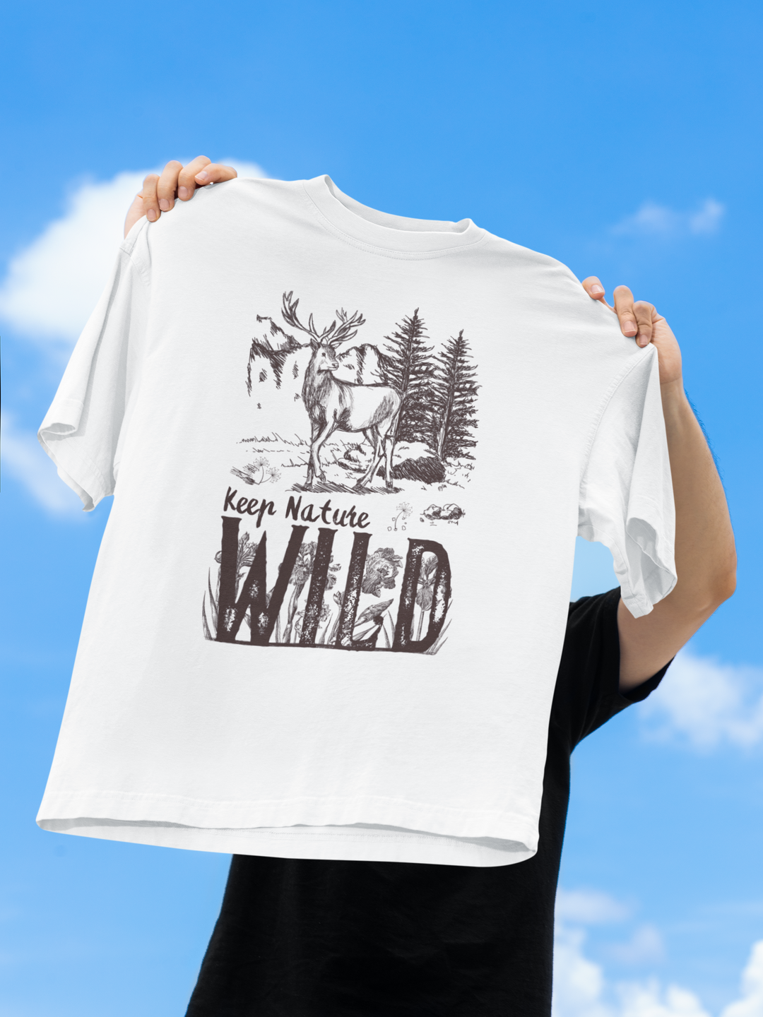 WILD & FREE TEE – Earthy Vibes in Oversized Comfort