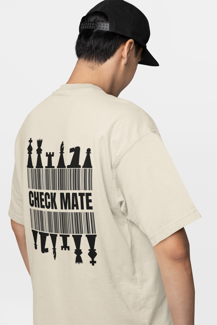 THINK & CHECKMATE TEE – Beige Chess Chic