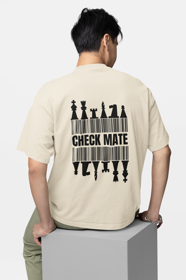 THINK & CHECKMATE TEE – Beige Chess Chic
