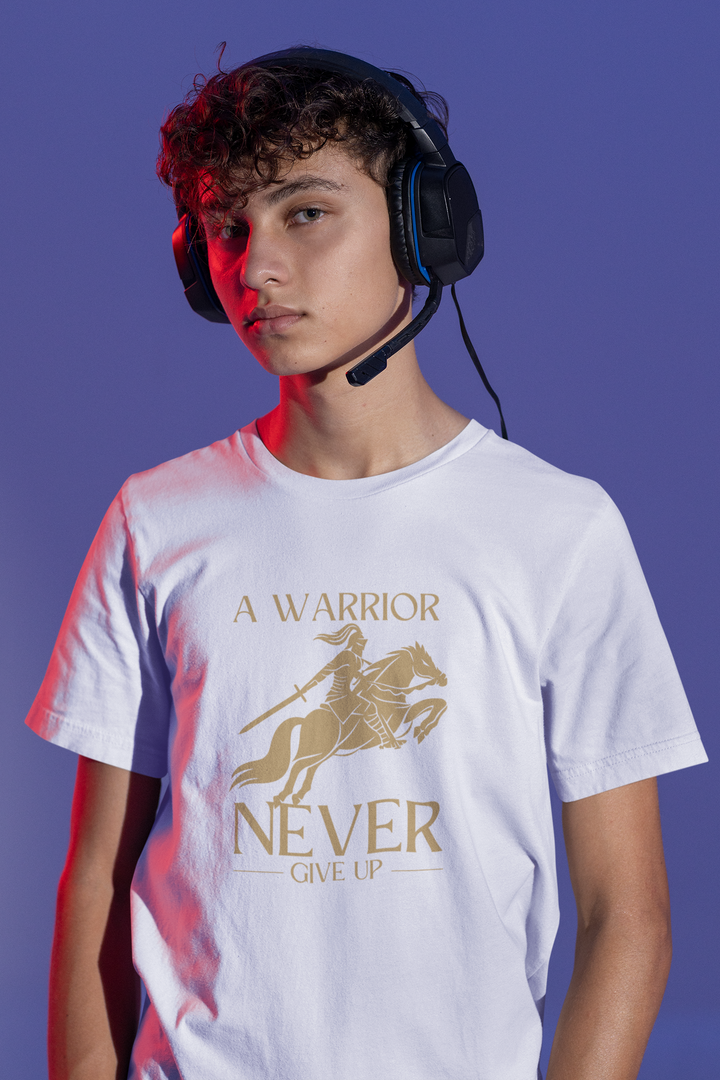 WARRIOR SPIRIT TEE – Golden Valor on White