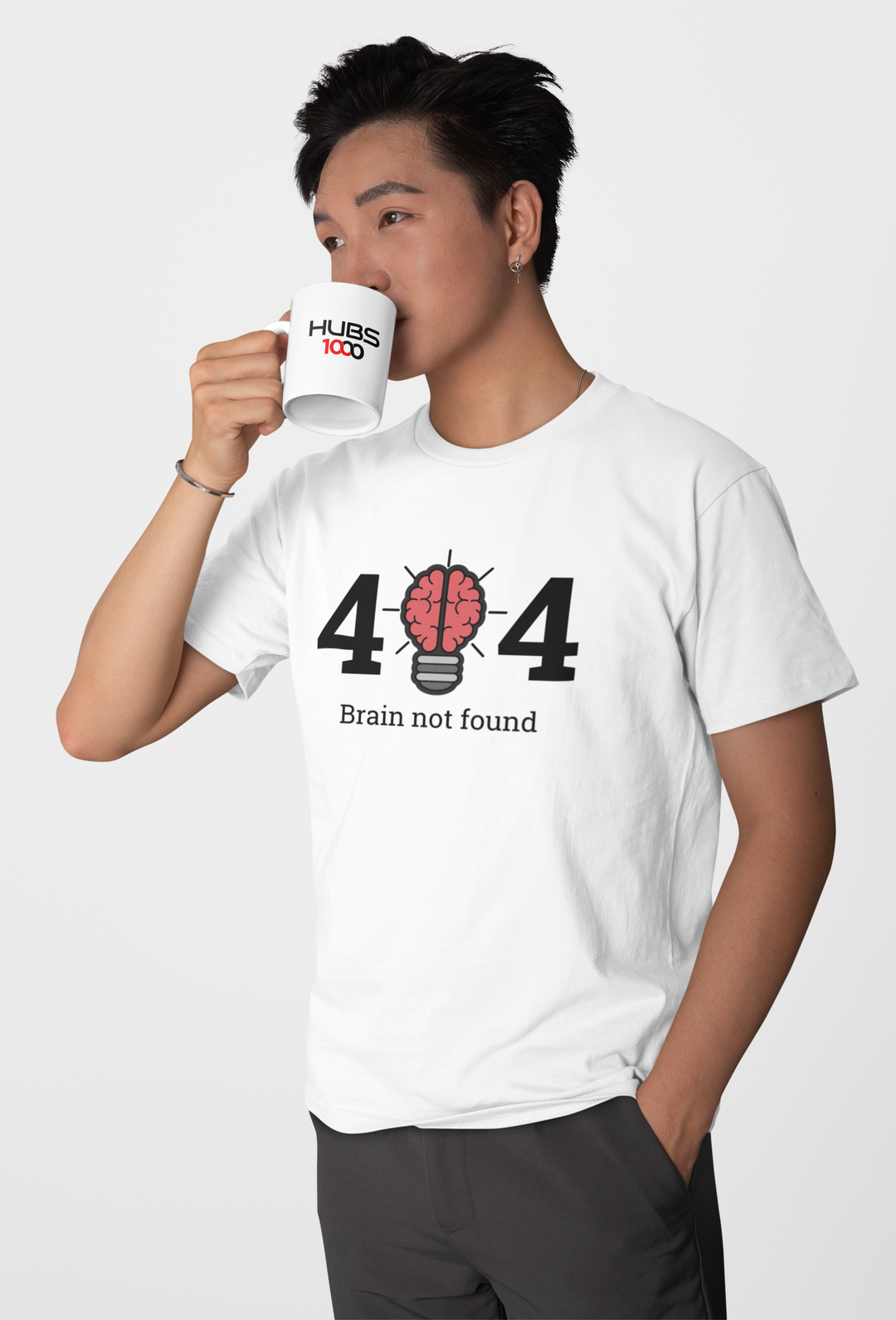 404 BRAIN NOT FOUND TEE – Witty White & Nerdy Vibes