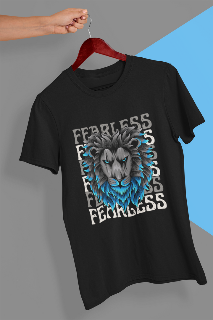FEARLESS LION TEE – Ombre Power in Black
