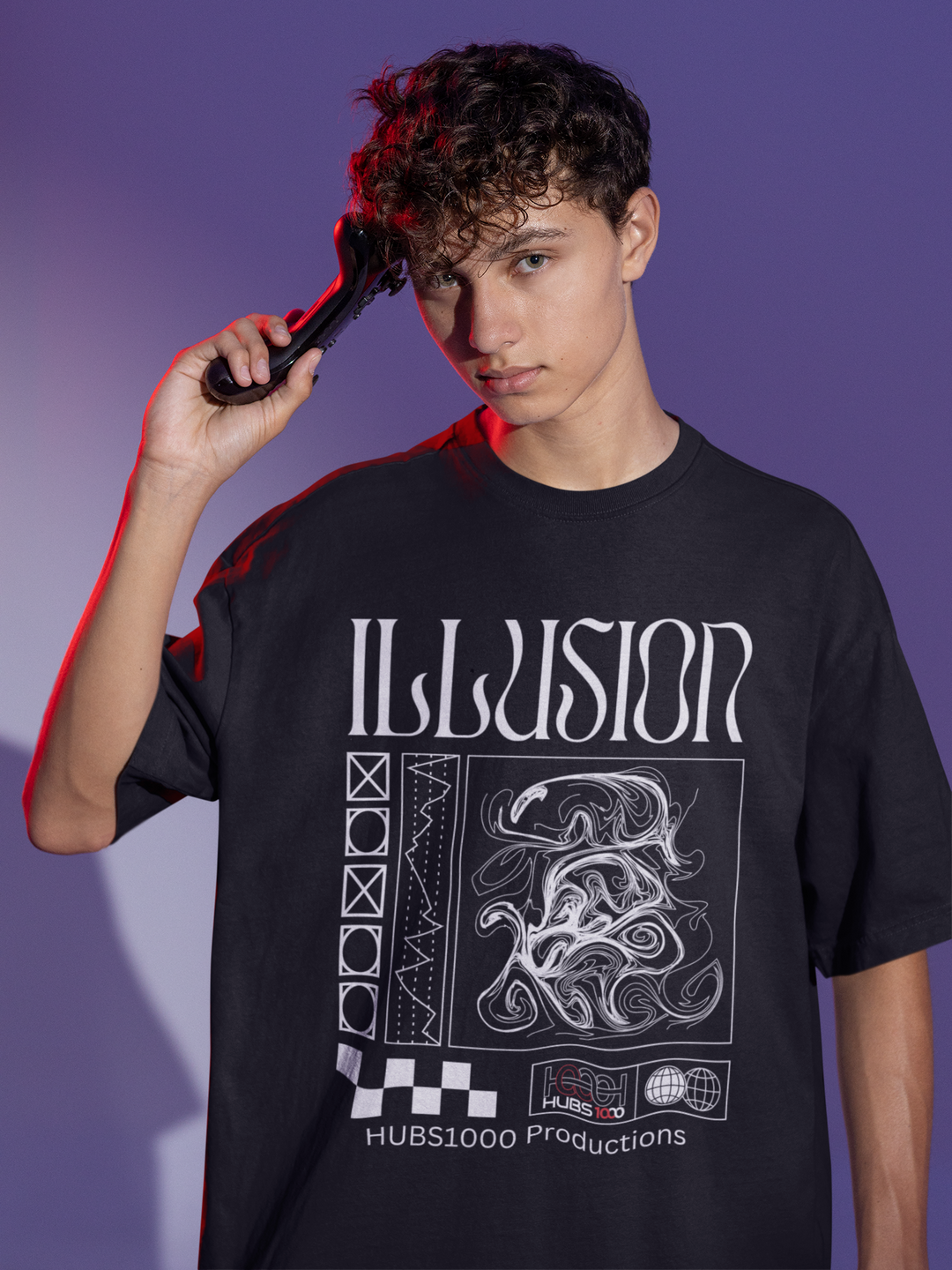 ILLUSION OVERSIZED TEE – Mind-Bending Black Magic