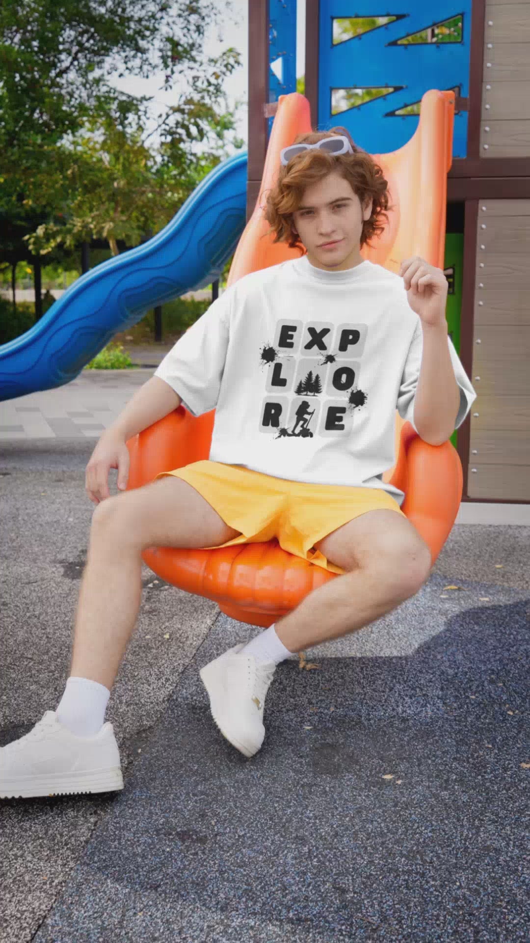 EXPLORE  – White Canvas of Wanderlust | Oversized Tee