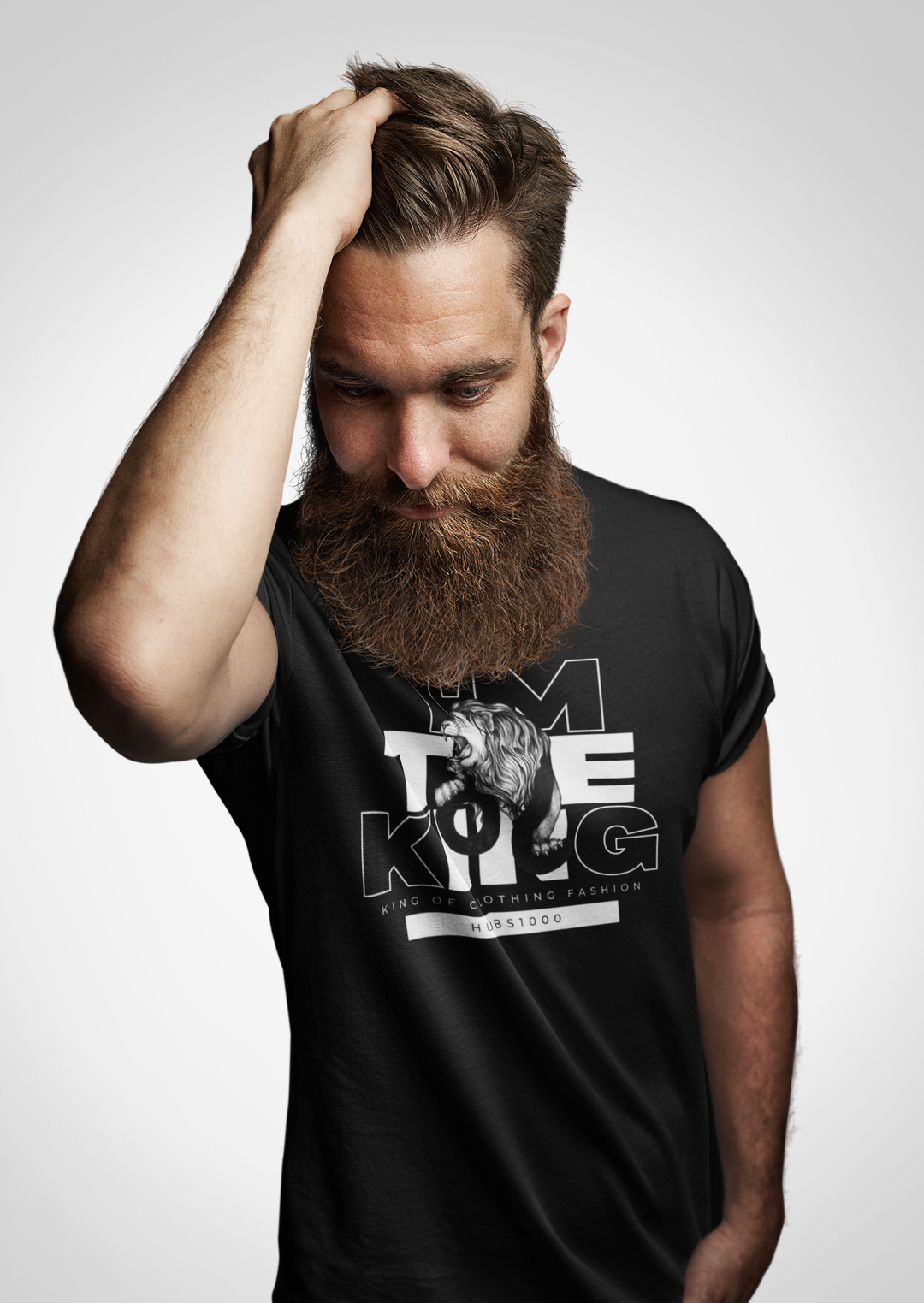 KING OF FASHION TEE – Regal Black & Lion Boldness