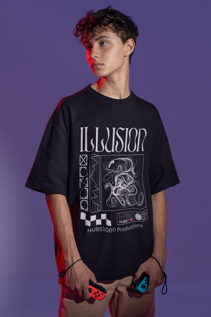 ILLUSION OVERSIZED TEE – Mind-Bending Black Magic